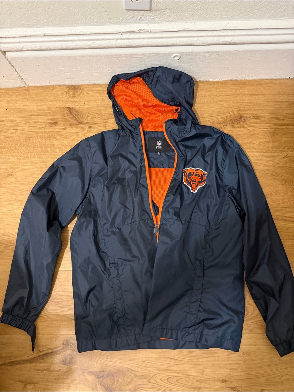 Chicago Bears Navy & Orange Windbreaker Jacket (Authentic NFL)